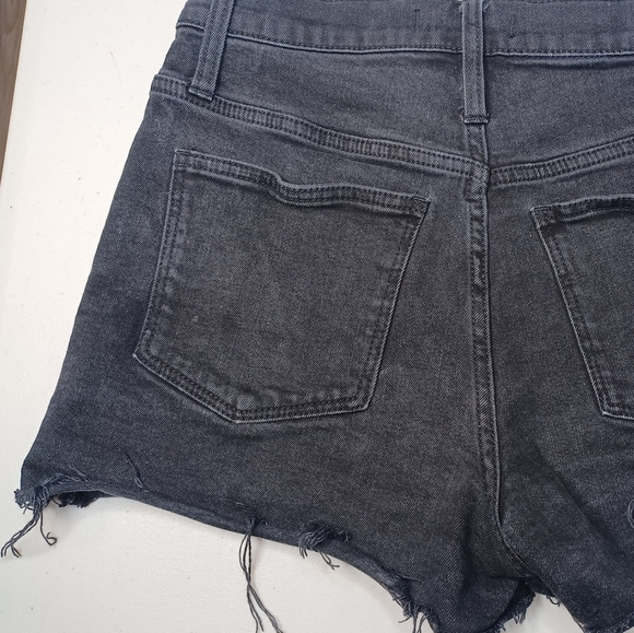 Madewell Black High Waisted Button Fly Jean Shorts - Picture 5 of 11